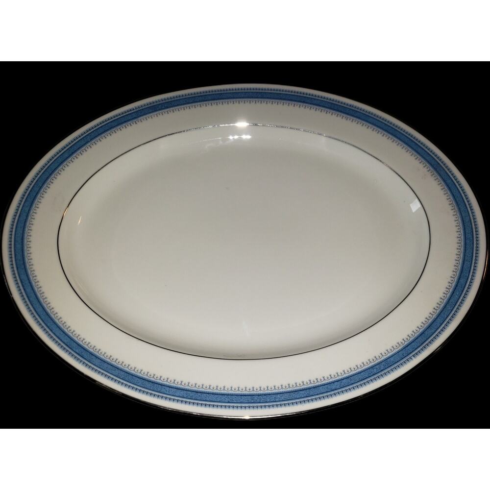 Noritake Serving Platter W/Real Platinum Trim Discontinued Pattern Pembroke Vtg